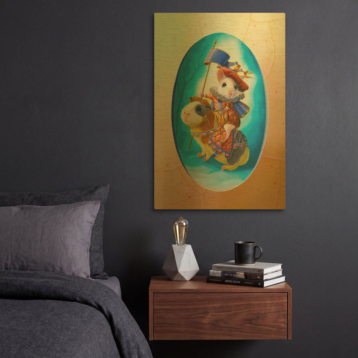 'Farmer Gentleman' By Valery Vecu Quitard Gold Metal Wall Art