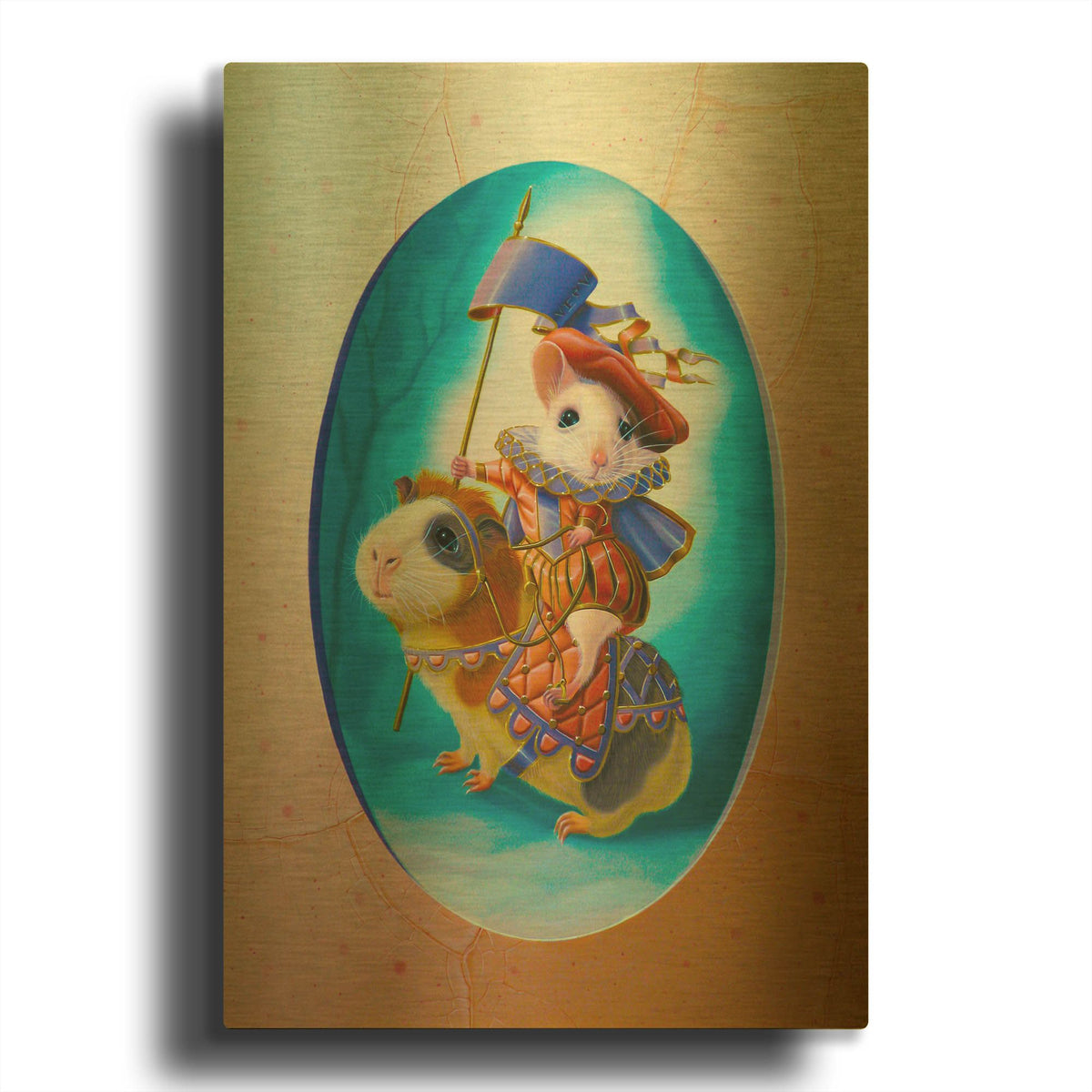 'Farmer Gentleman' By Valery Vecu Quitard Gold Metal Wall Art