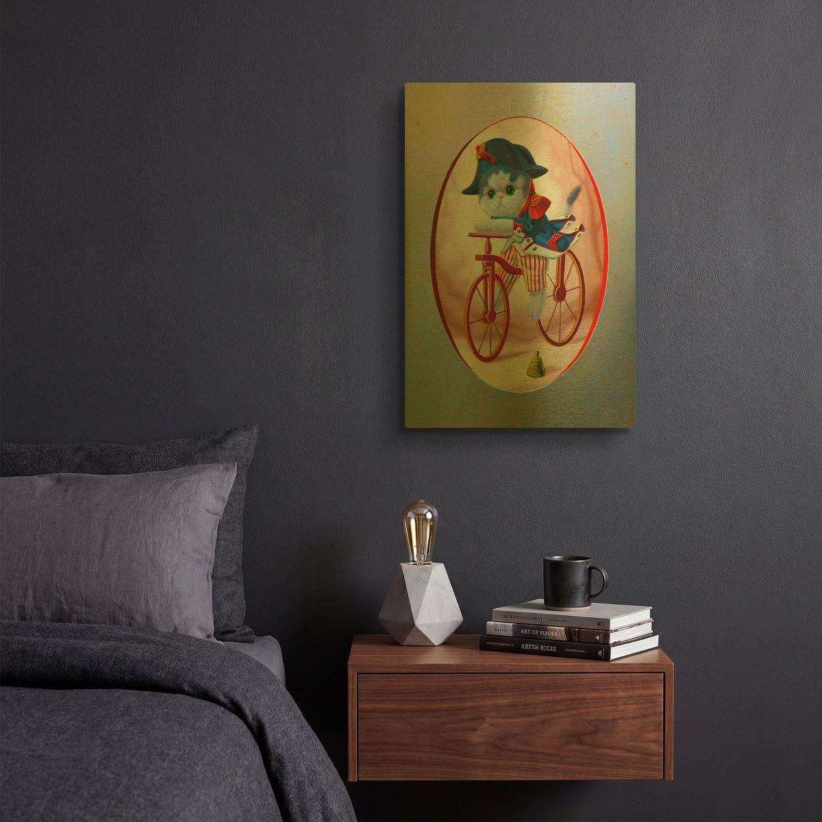 'National Guard At Cycle N2' By Valery Vecu Quitard Gold Metal Wall Art
