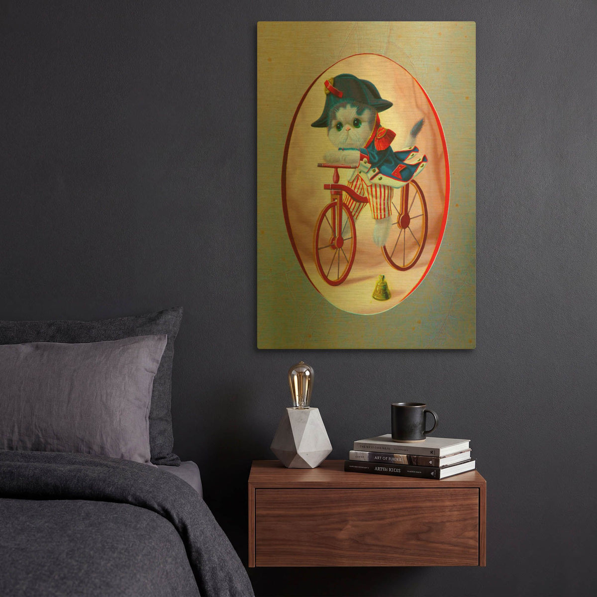 'National Guard At Cycle N2' By Valery Vecu Quitard Gold Metal Wall Art