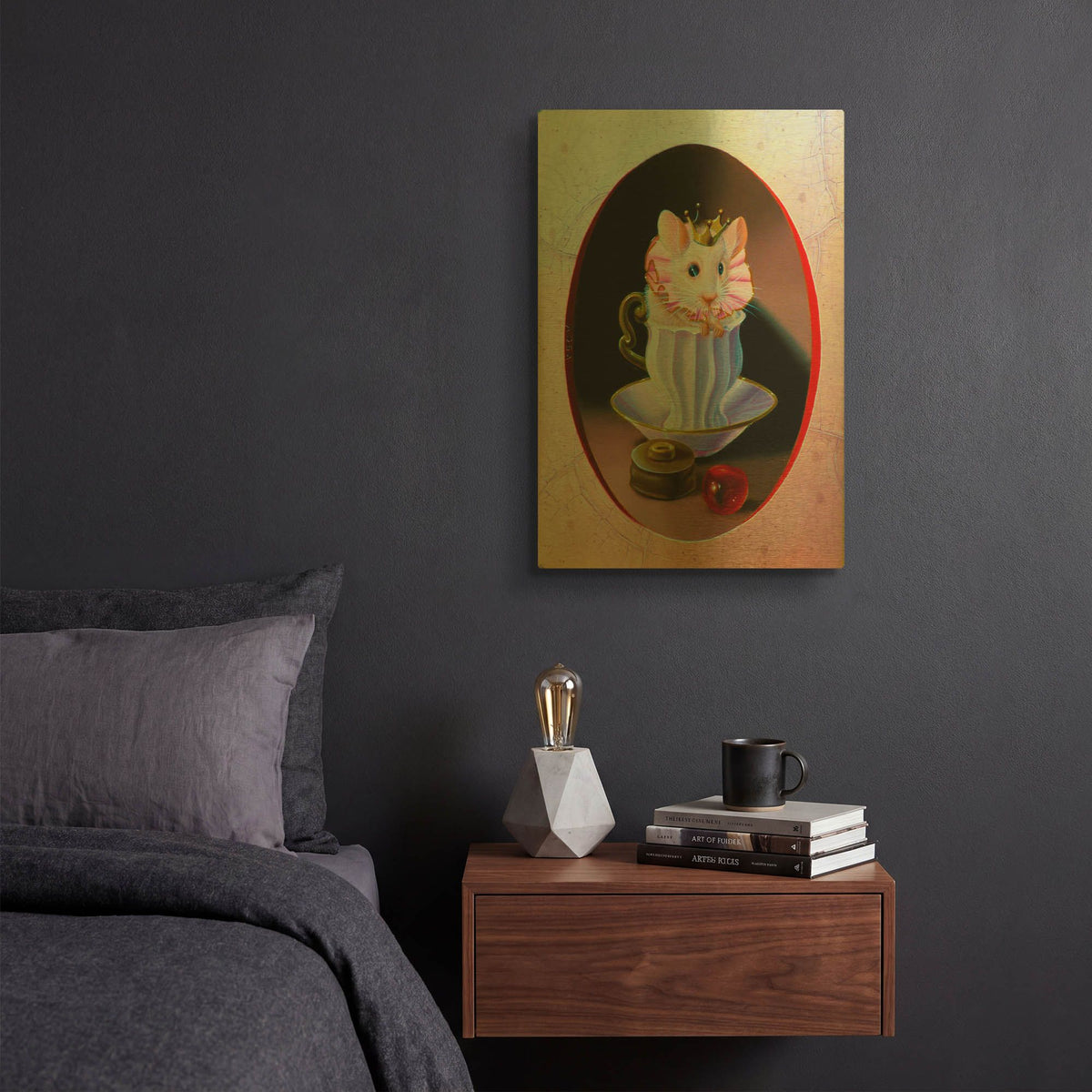 'Small Cream' By Valery Vecu Quitard Gold Metal Wall Art