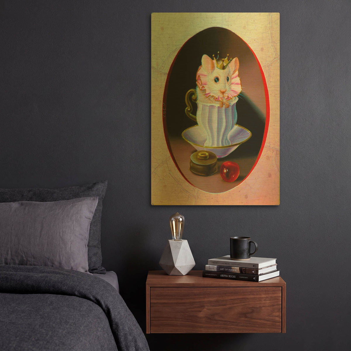 'Small Cream' By Valery Vecu Quitard Gold Metal Wall Art