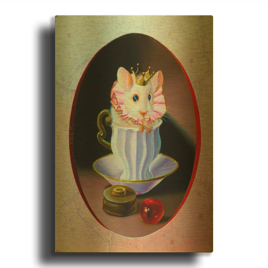 'Small Cream' By Valery Vecu Quitard Gold Metal Wall Art