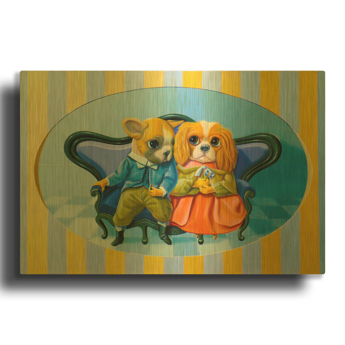 'The Engagements' By Valery Vecu Quitard Gold Metal Wall Art