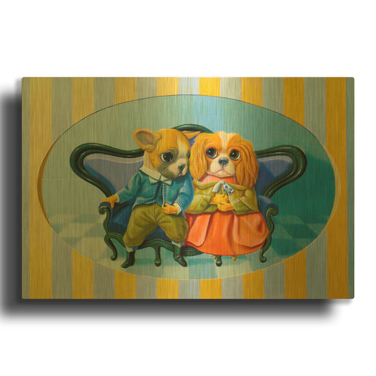 'The Engagements' By Valery Vecu Quitard Gold Metal Wall Art