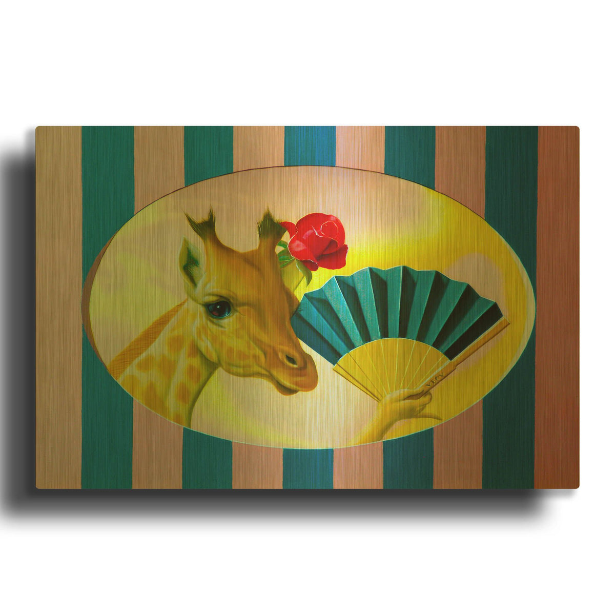 'The Giraffe' By Valery Vecu Quitard Gold Metal Wall Art
