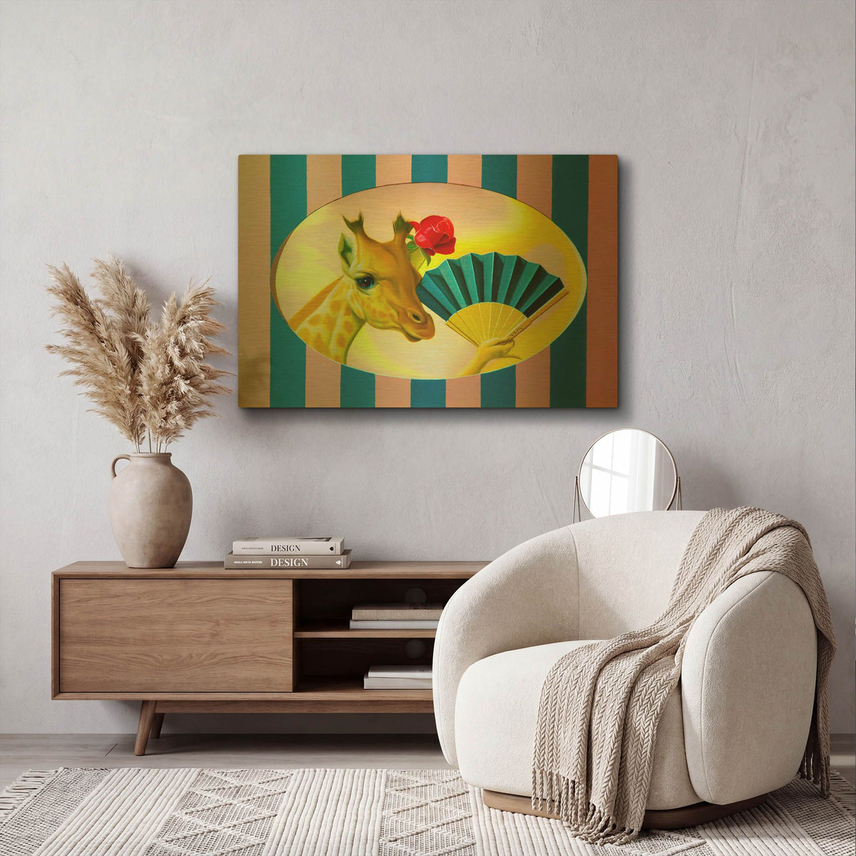 'The Giraffe' By Valery Vecu Quitard Gold Metal Wall Art