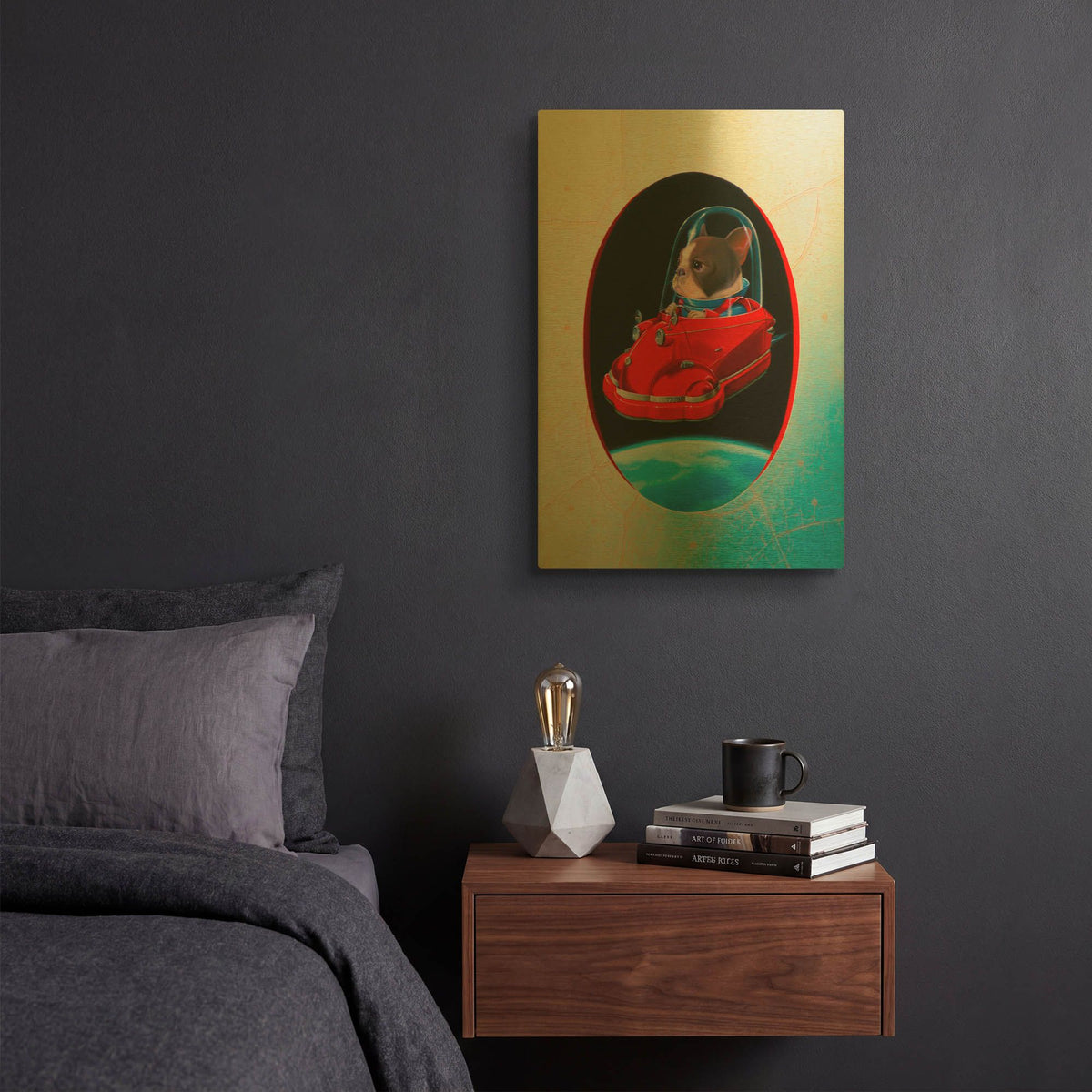 'Ae' By Valery Vecu Quitard Gold Metal Wall Art