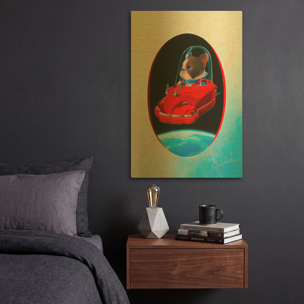 'Ae' By Valery Vecu Quitard Gold Metal Wall Art