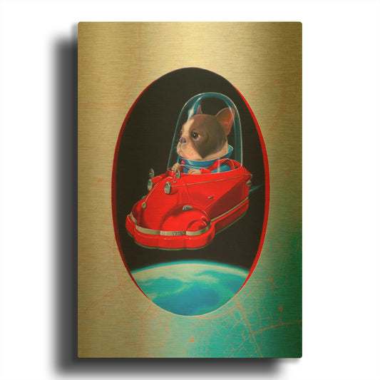 'Ae' By Valery Vecu Quitard Gold Metal Wall Art