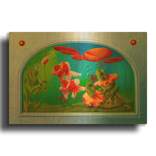 'Bait' By Valery Vecu Quitard Gold Metal Wall Art