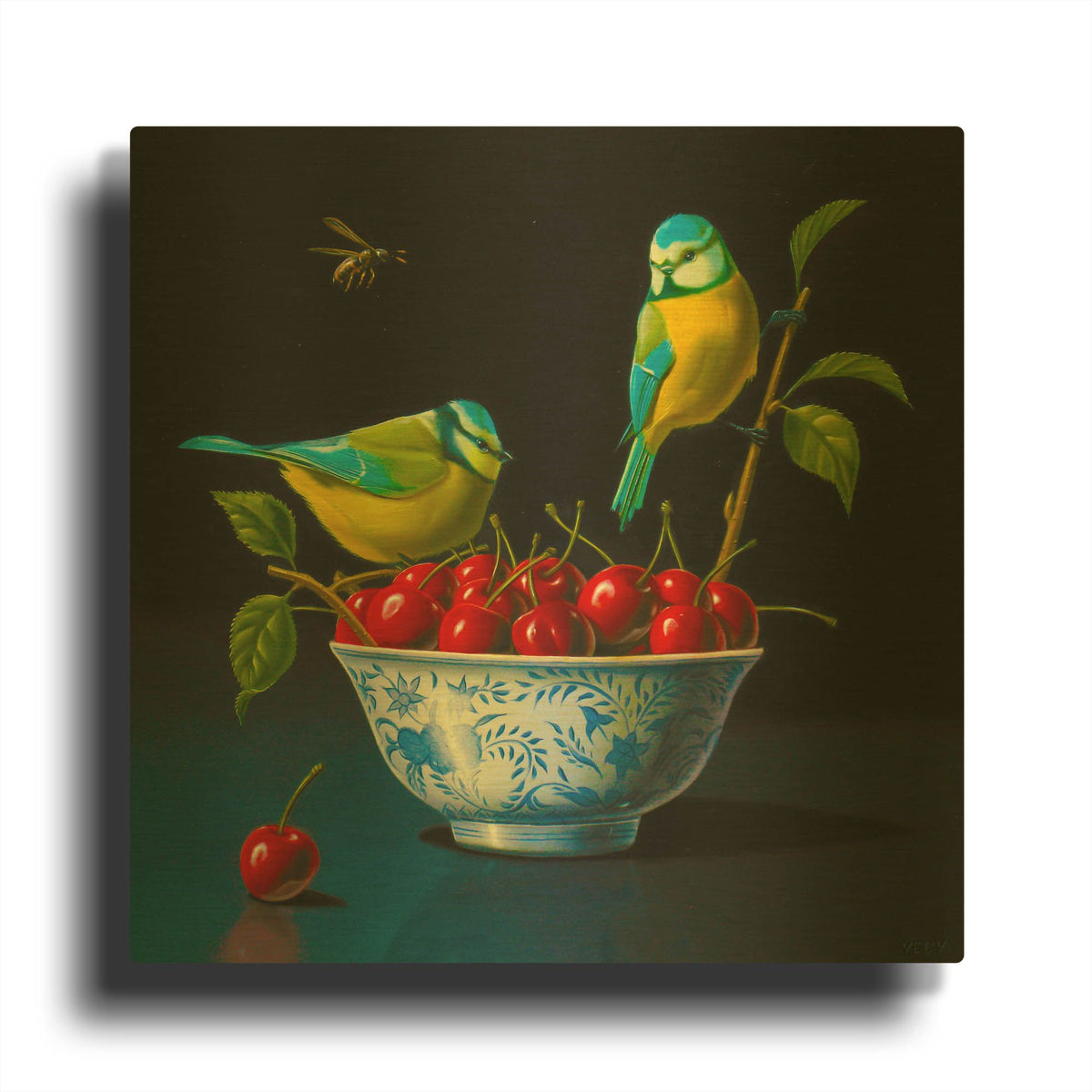 'Both Tits And Cherries' By Valery Vecu Quitard Gold Metal Wall Art