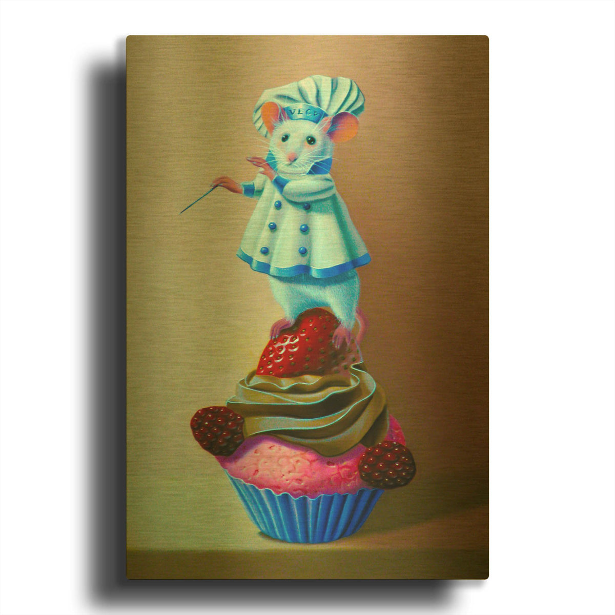 'Cook And Conductor' By Valery Vecu Quitard Gold Metal Wall Art