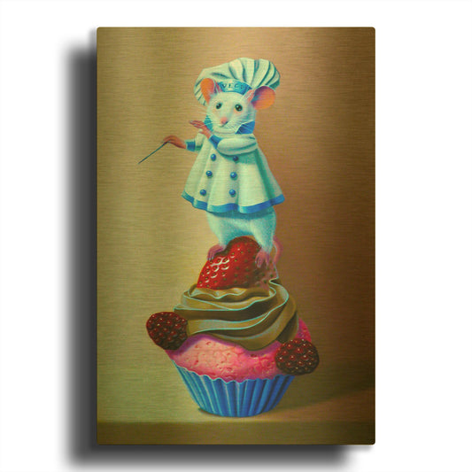 'Cook And Conductor' By Valery Vecu Quitard Gold Metal Wall Art