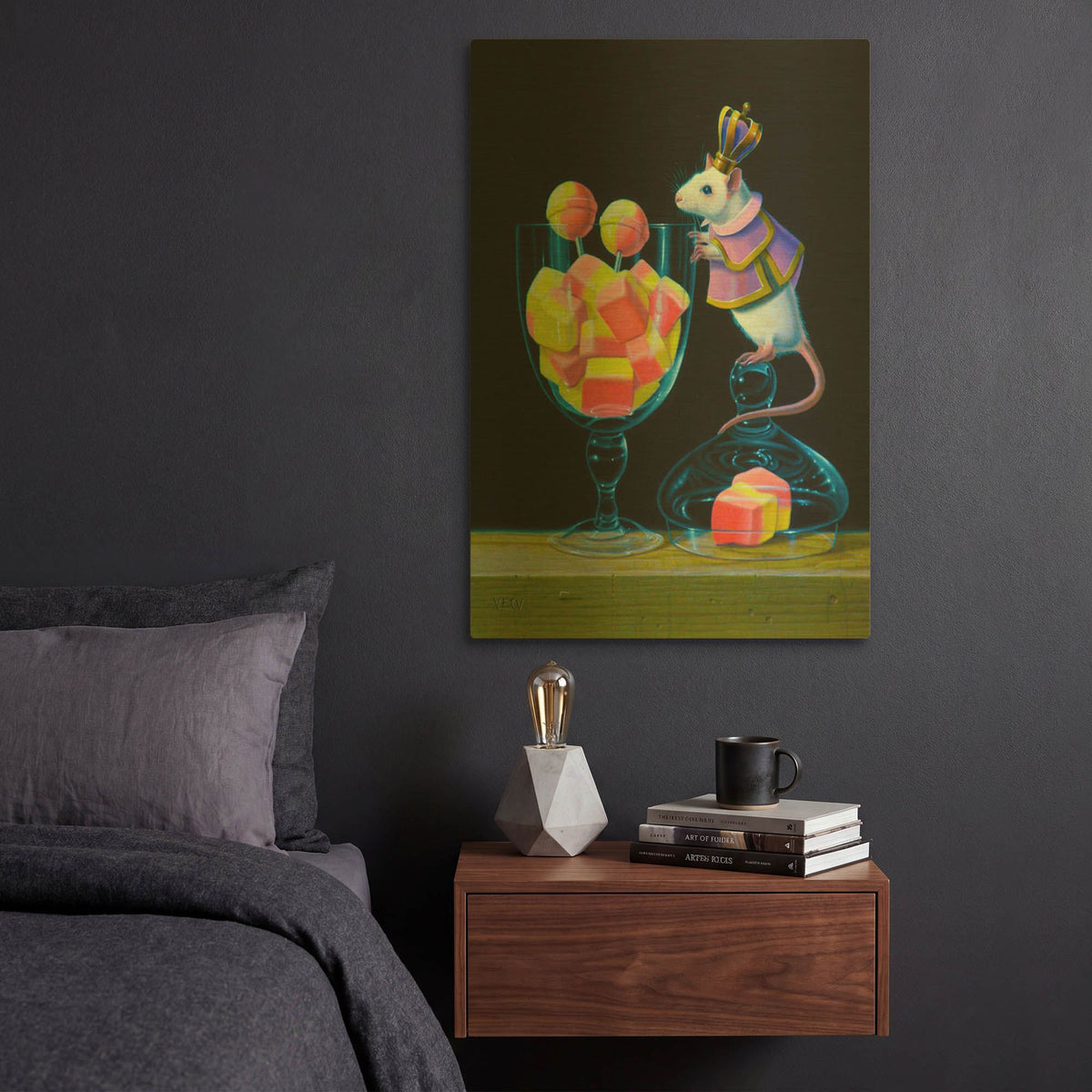 'Gluttony Is A Bad Thing' By Valery Vecu Quitard Gold Metal Wall Art