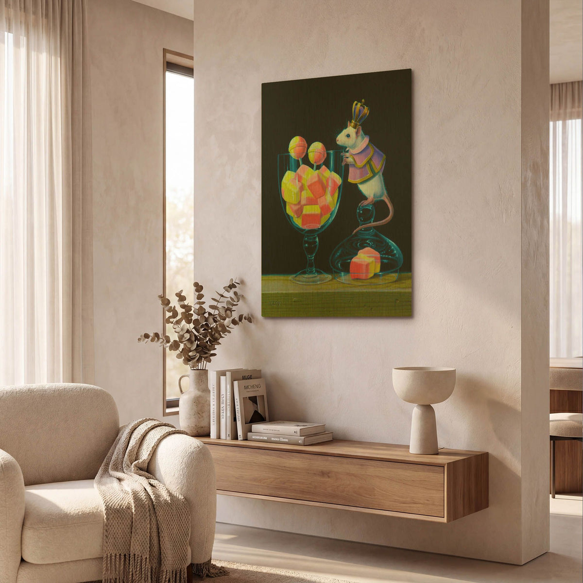 'Gluttony Is A Bad Thing' By Valery Vecu Quitard Gold Metal Wall Art