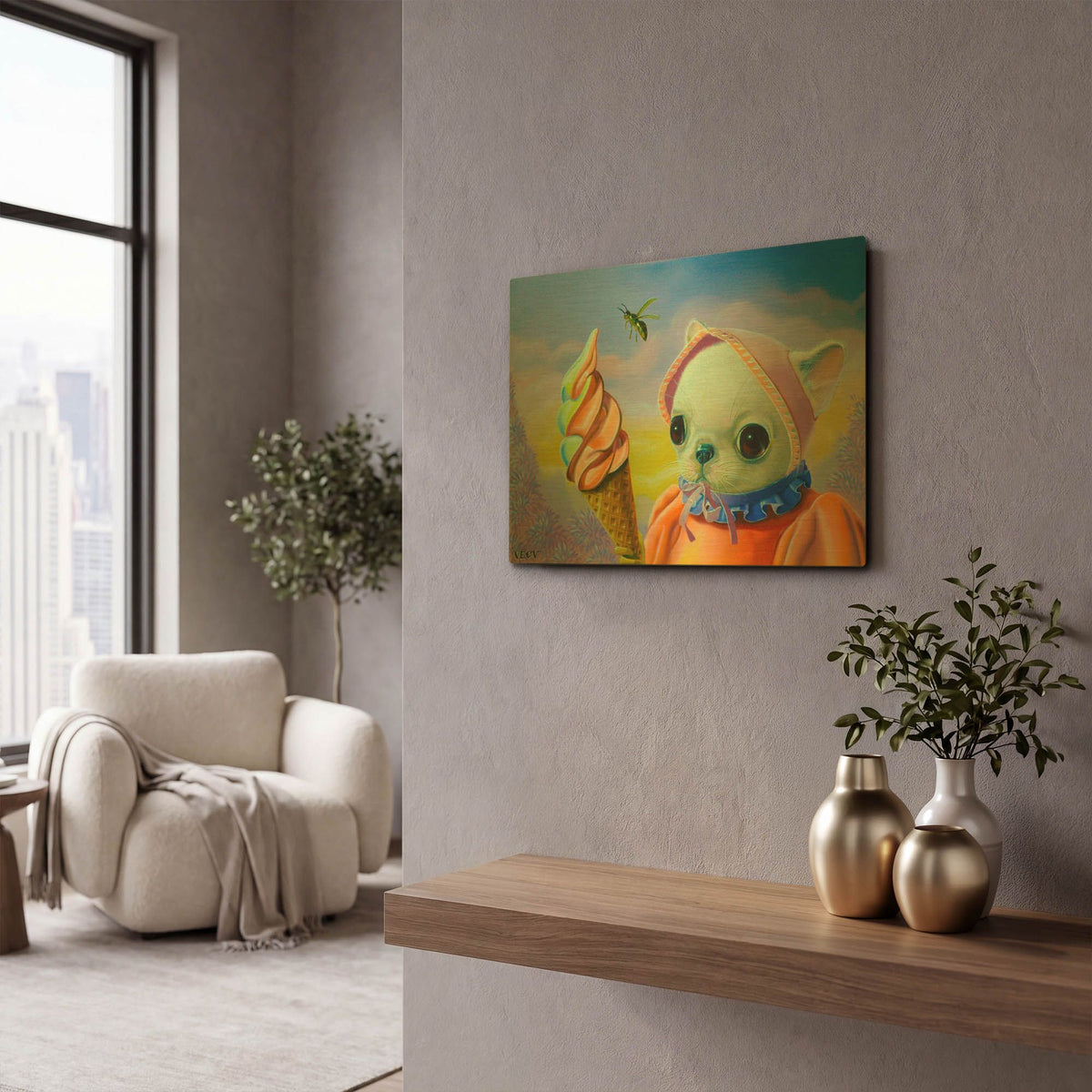 'Ice Cream' By Valery Vecu Quitard Gold Metal Wall Art