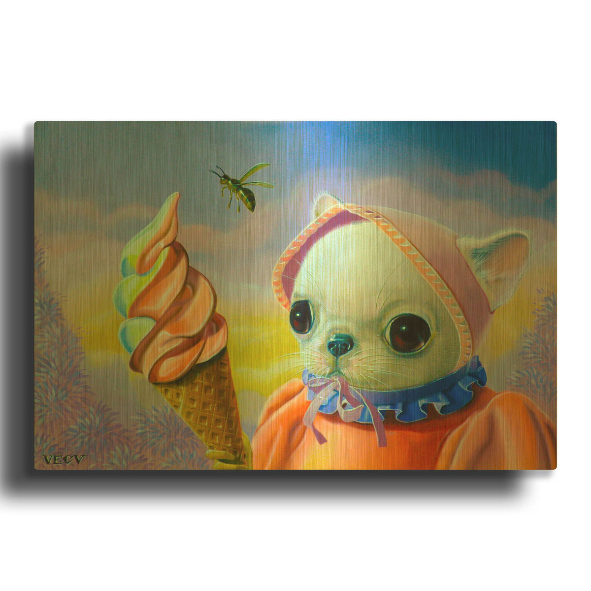 'Ice Cream' By Valery Vecu Quitard Gold Metal Wall Art