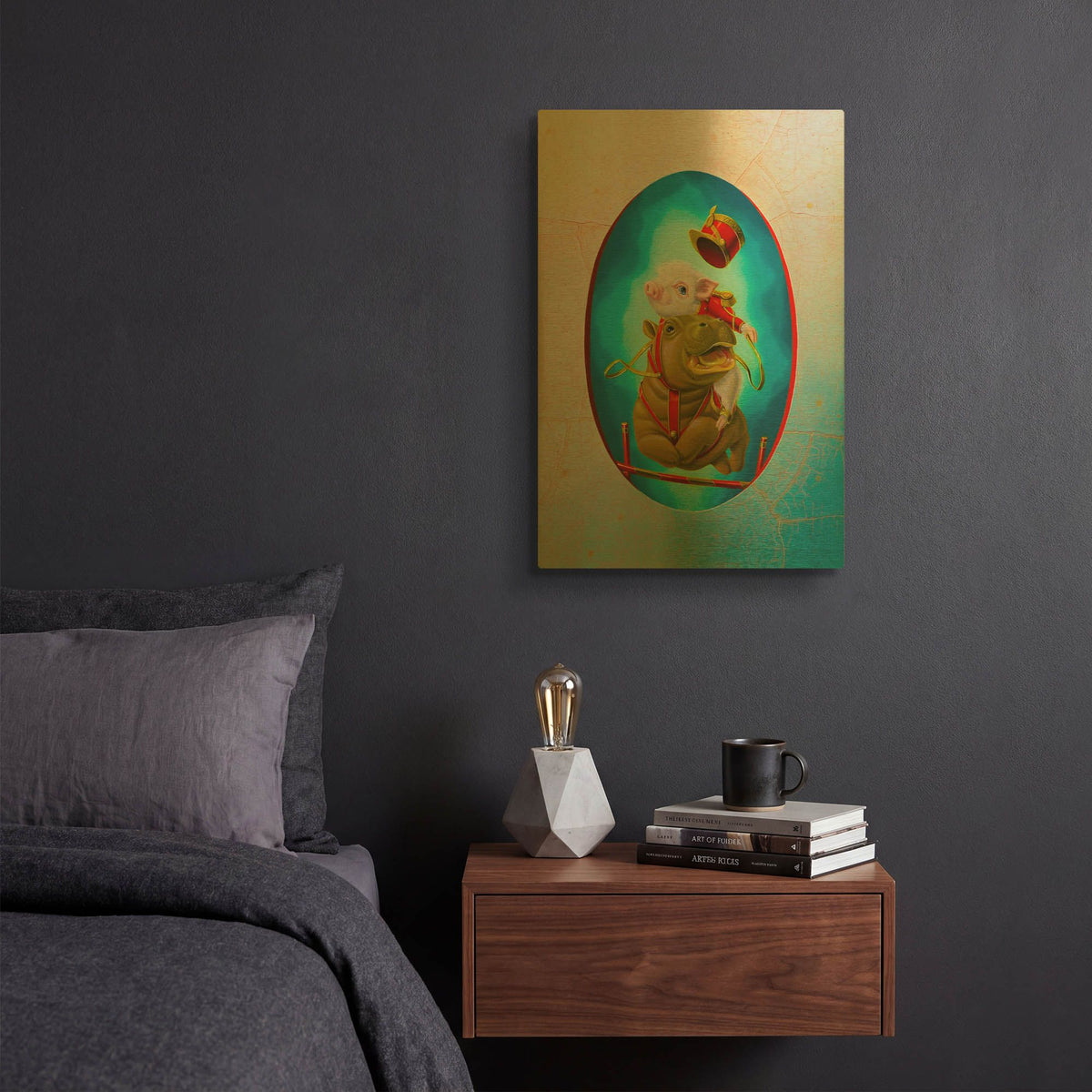 'Jumping' By Valery Vecu Quitard Gold Metal Wall Art