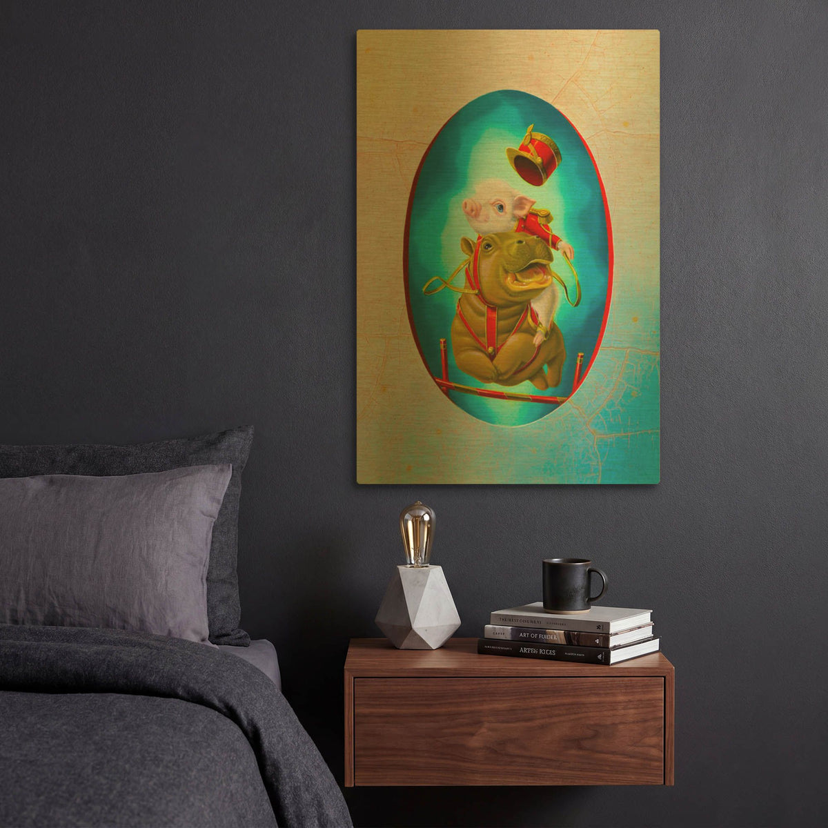 'Jumping' By Valery Vecu Quitard Gold Metal Wall Art