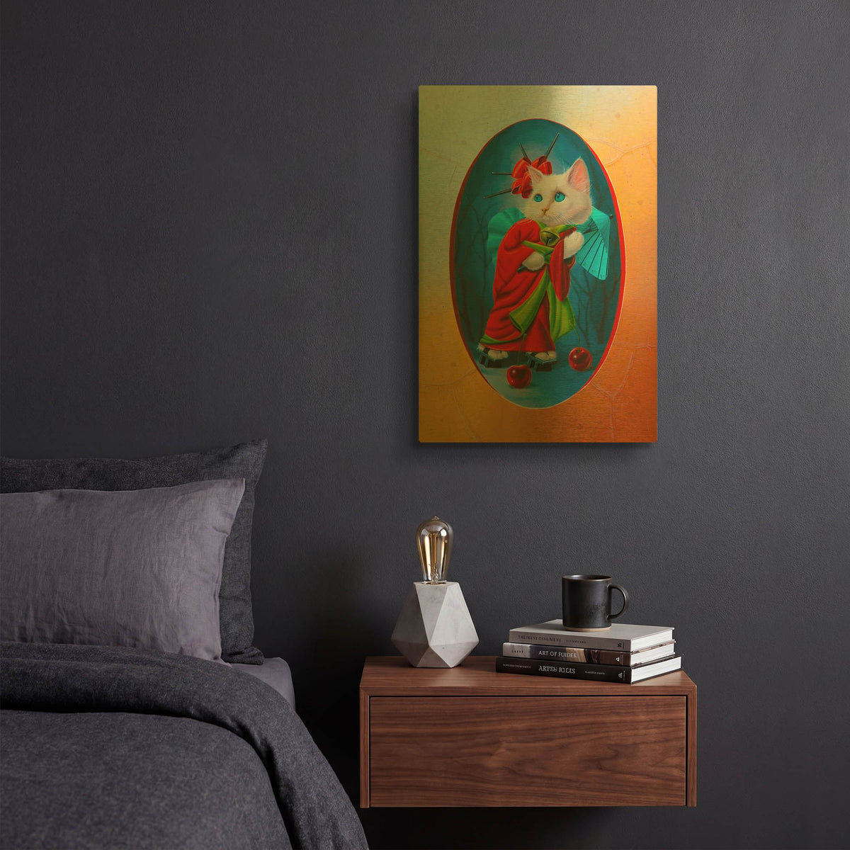 'Kami Kaze, The Divine Winds' By Valery Vecu Quitard Gold Metal Wall Art