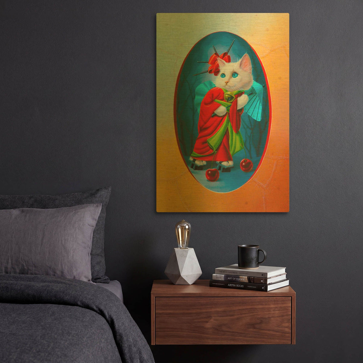 'Kami Kaze, The Divine Winds' By Valery Vecu Quitard Gold Metal Wall Art