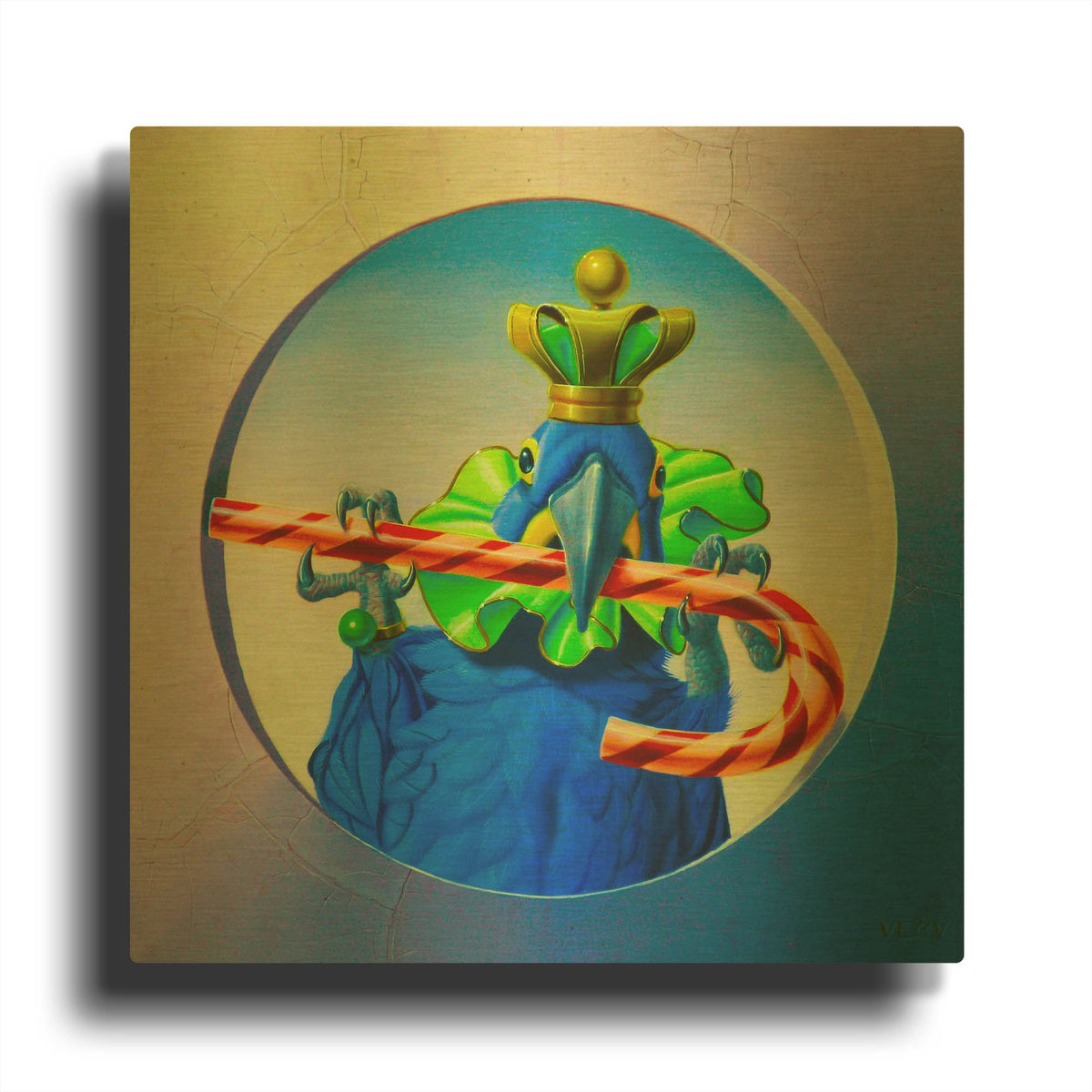 'Lara And Barley Sugar' By Valery Vecu Quitard Gold Metal Wall Art