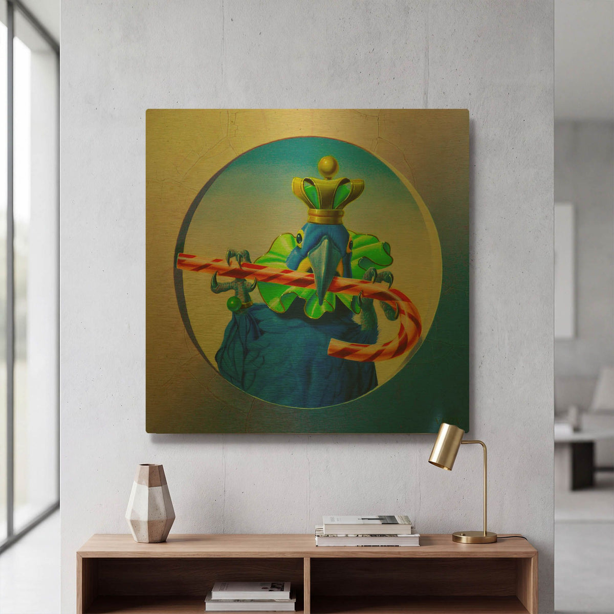 'Lara And Barley Sugar' By Valery Vecu Quitard Gold Metal Wall Art