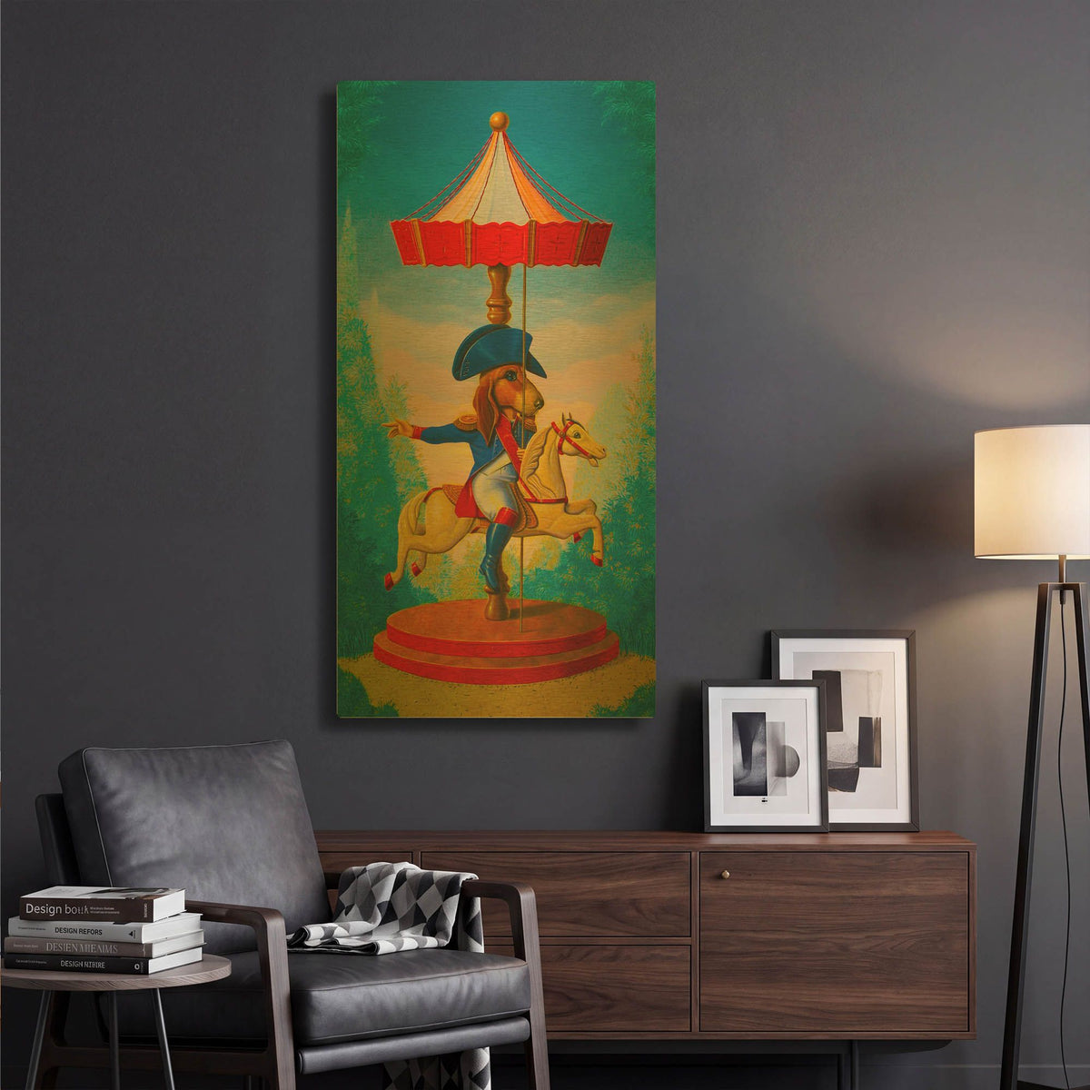 'Little Carousel' By Valery Vecu Quitard Gold Metal Wall Art