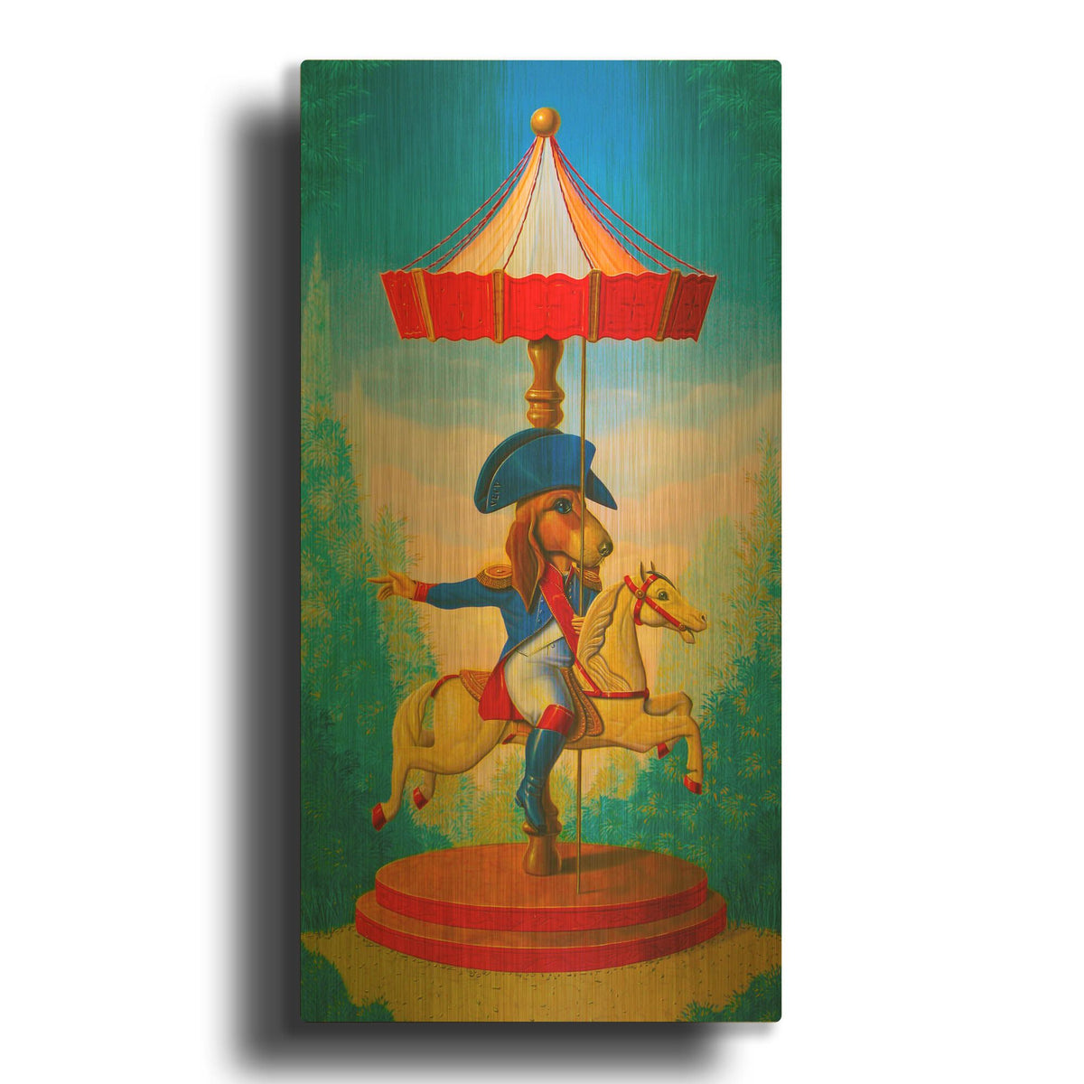 'Little Carousel' By Valery Vecu Quitard Gold Metal Wall Art