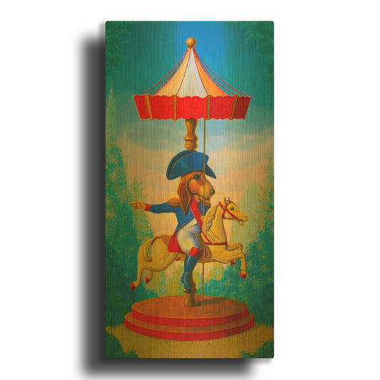 'Little Carousel' By Valery Vecu Quitard Gold Metal Wall Art
