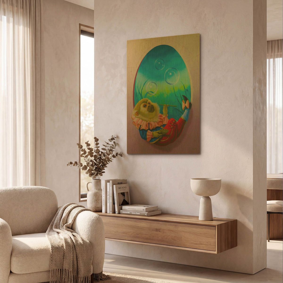 'Meditation' By Valery Vecu Quitard Gold Metal Wall Art