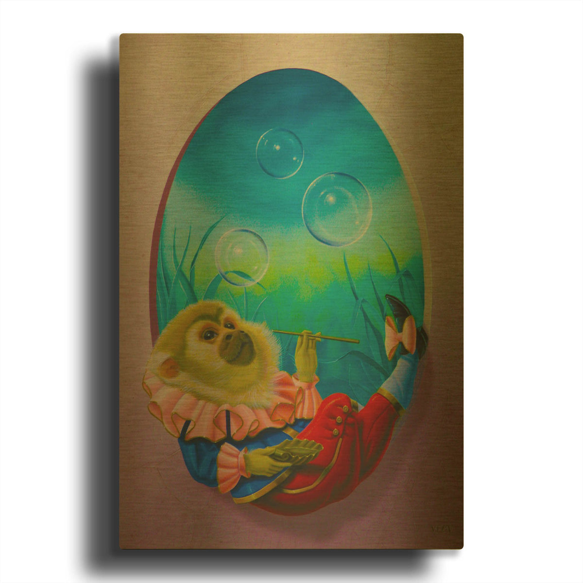 'Meditation' By Valery Vecu Quitard Gold Metal Wall Art