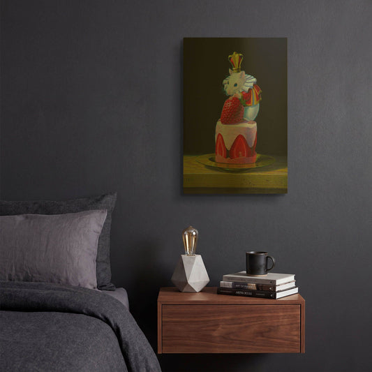 'Mouse On A Cake' By Valery Vecu Quitard Gold Metal Wall Art