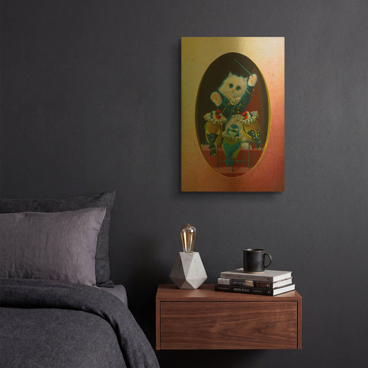 'Singing Master' By Valery Vecu Quitard Gold Metal Wall Art