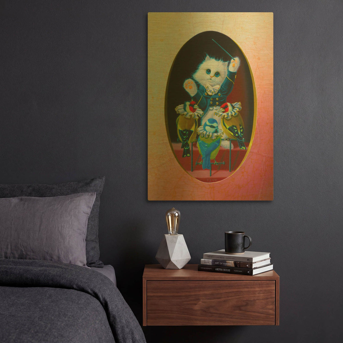 'Singing Master' By Valery Vecu Quitard Gold Metal Wall Art
