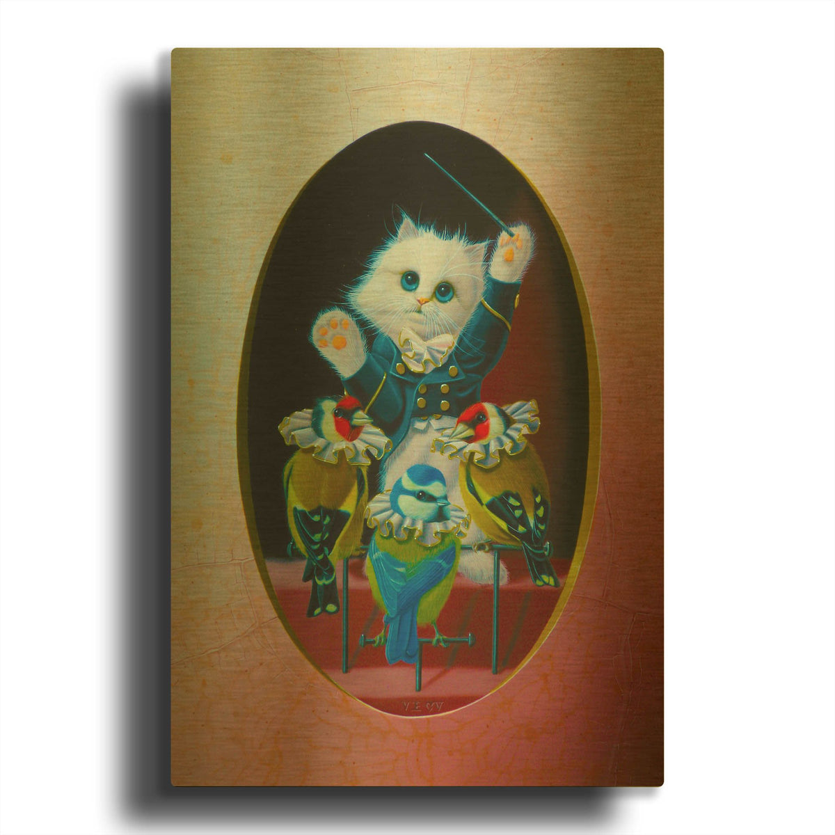 'Singing Master' By Valery Vecu Quitard Gold Metal Wall Art