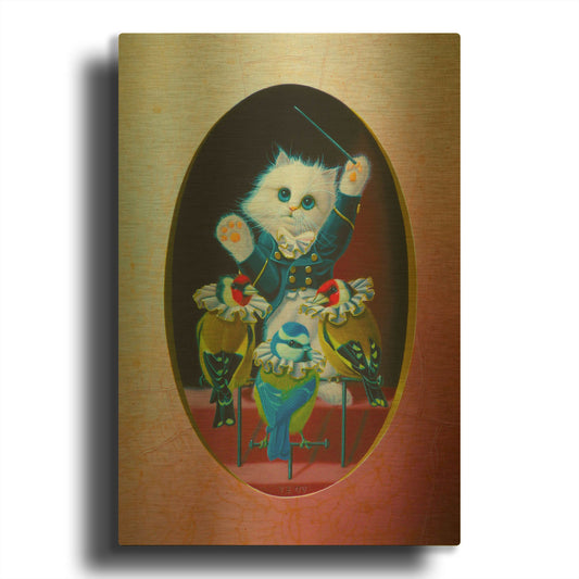 'Singing Master' By Valery Vecu Quitard Gold Metal Wall Art