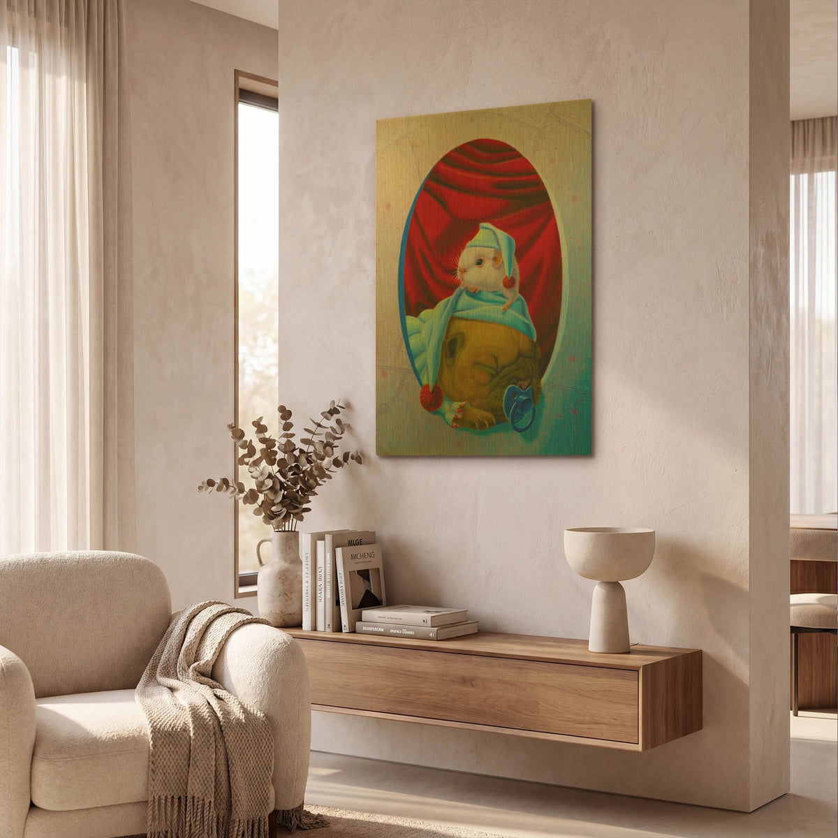 'Snooze' By Valery Vecu Quitard Gold Metal Wall Art