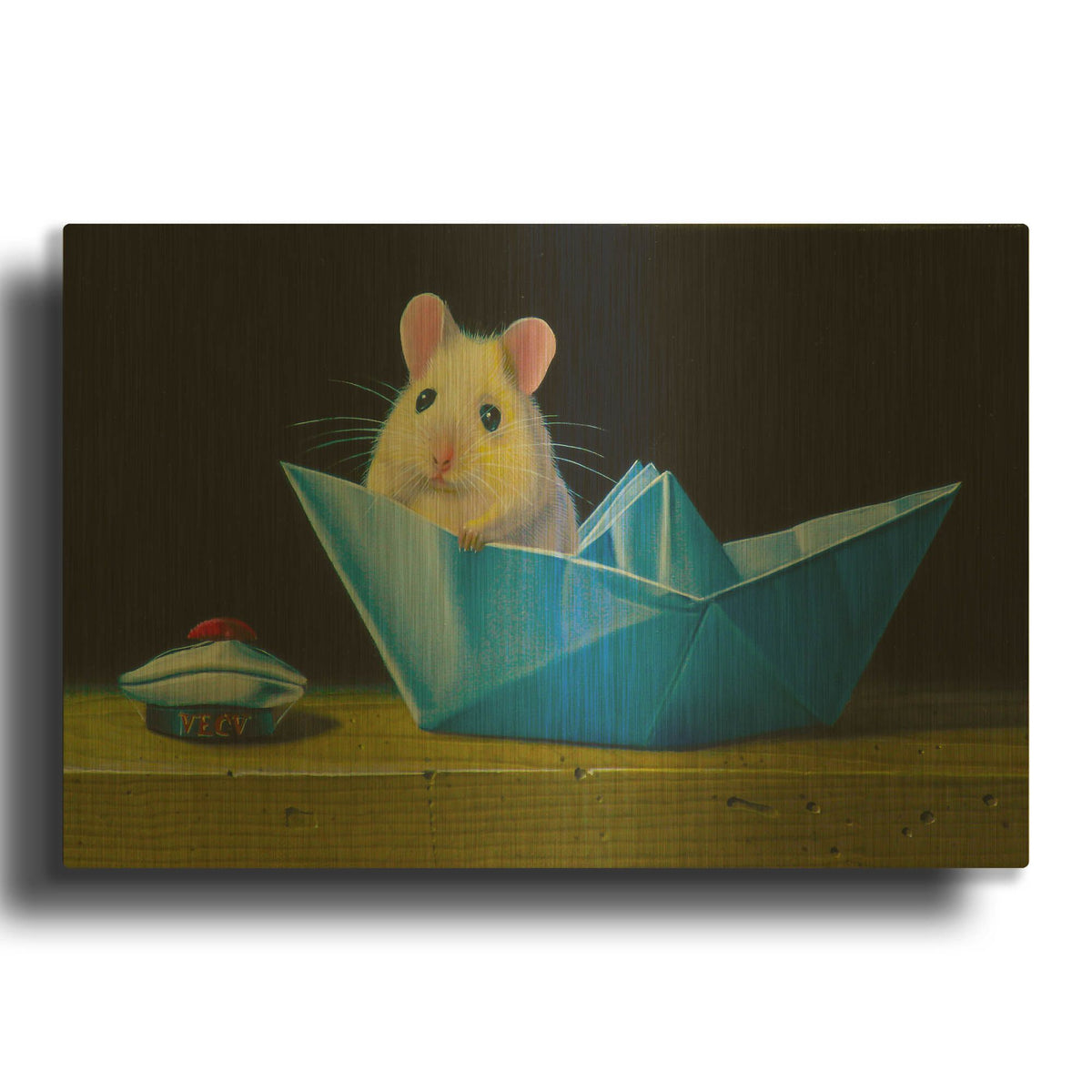 'Soon The Departure' By Valery Vecu Quitard Gold Metal Wall Art