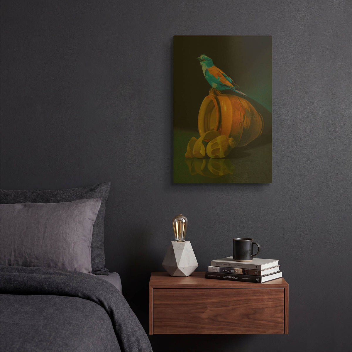 'The European Rollet And The Provencal Pot' By Valery Vecu Quitard Gold Metal Wall Art
