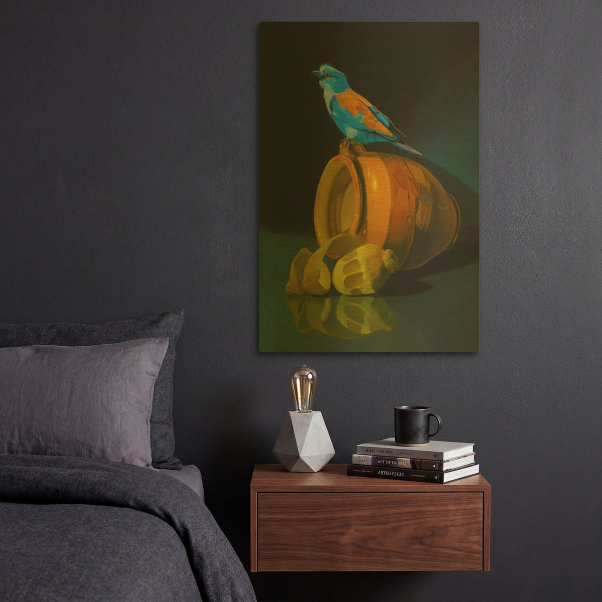 'The European Rollet And The Provencal Pot' By Valery Vecu Quitard Gold Metal Wall Art