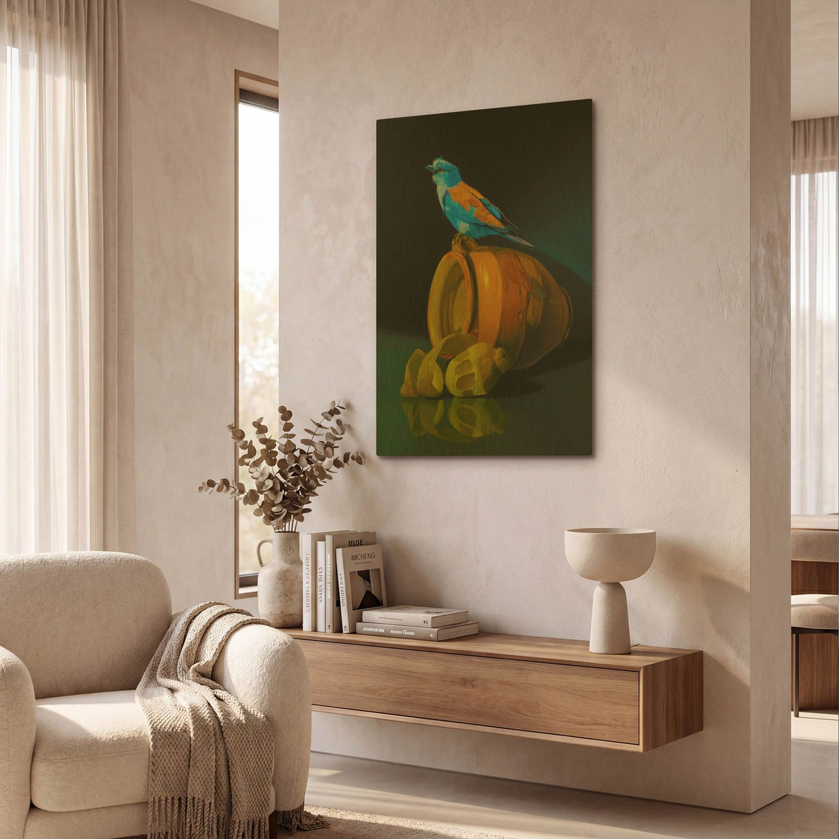 'The European Rollet And The Provencal Pot' By Valery Vecu Quitard Gold Metal Wall Art