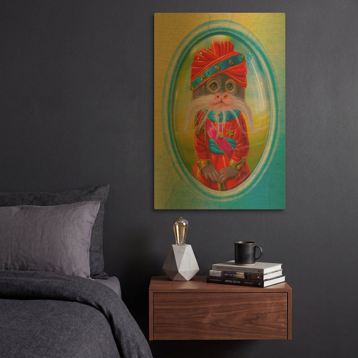 'The Maharaja Of Rajasthan' By Valery Vecu Quitard Gold Metal Wall Art