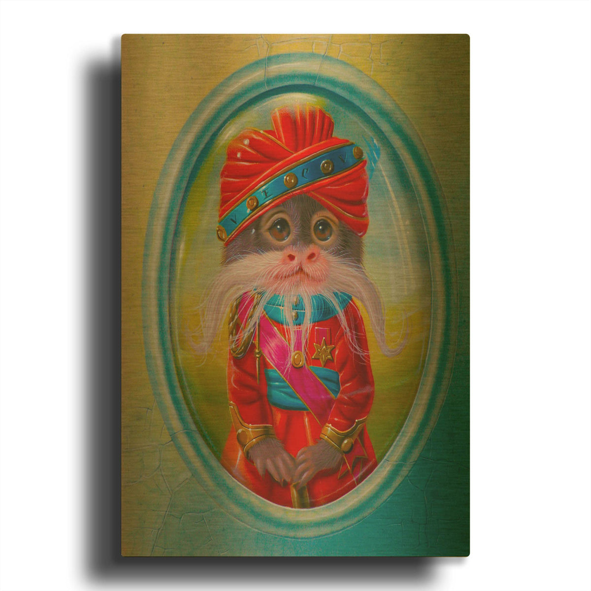 'The Maharaja Of Rajasthan' By Valery Vecu Quitard Gold Metal Wall Art