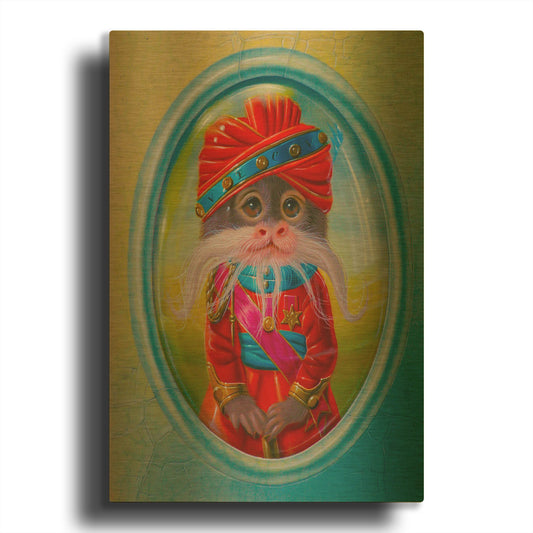 'The Maharaja Of Rajasthan' By Valery Vecu Quitard Gold Metal Wall Art