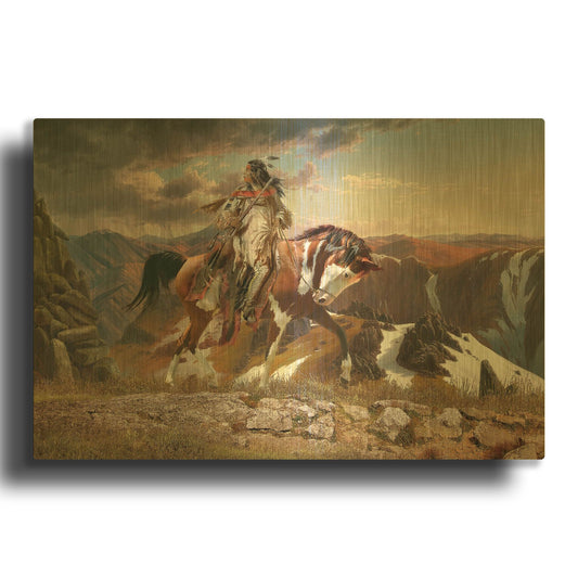 'On The Lookout' By Steve Hunziker OOB Gold Metal Wall Art