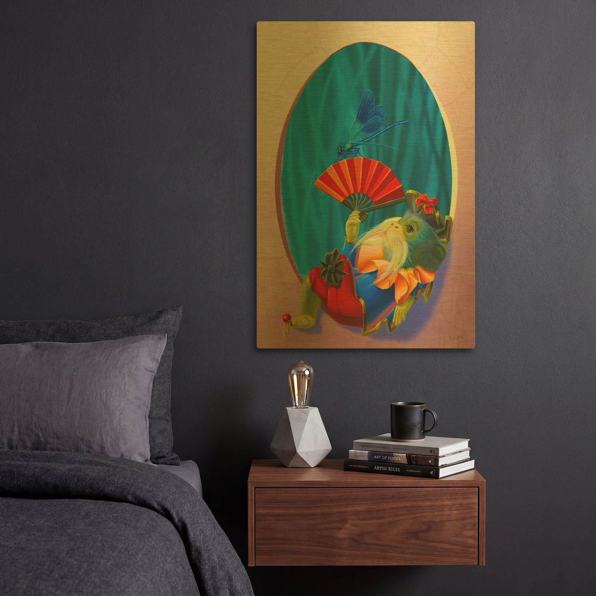'The Pirate Poet' By Valery Vecu Quitard Gold Metal Wall Art