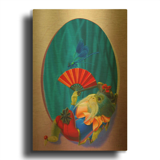 'The Pirate Poet' By Valery Vecu Quitard Gold Metal Wall Art
