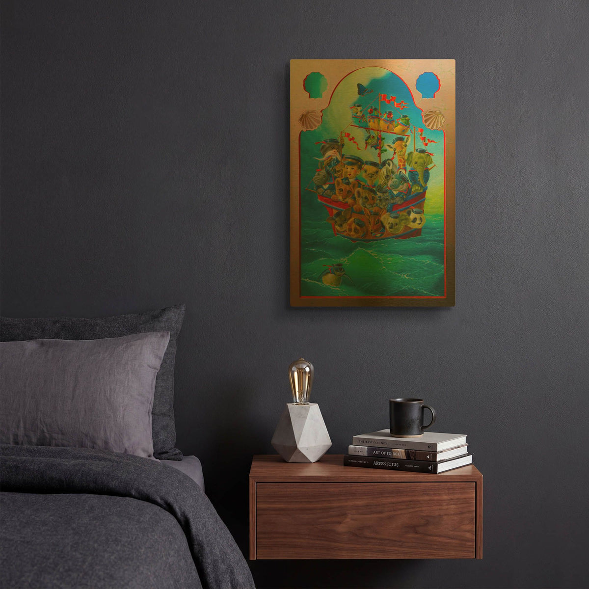 'The Southern Arch' By Valery Vecu Quitard Gold Metal Wall Art